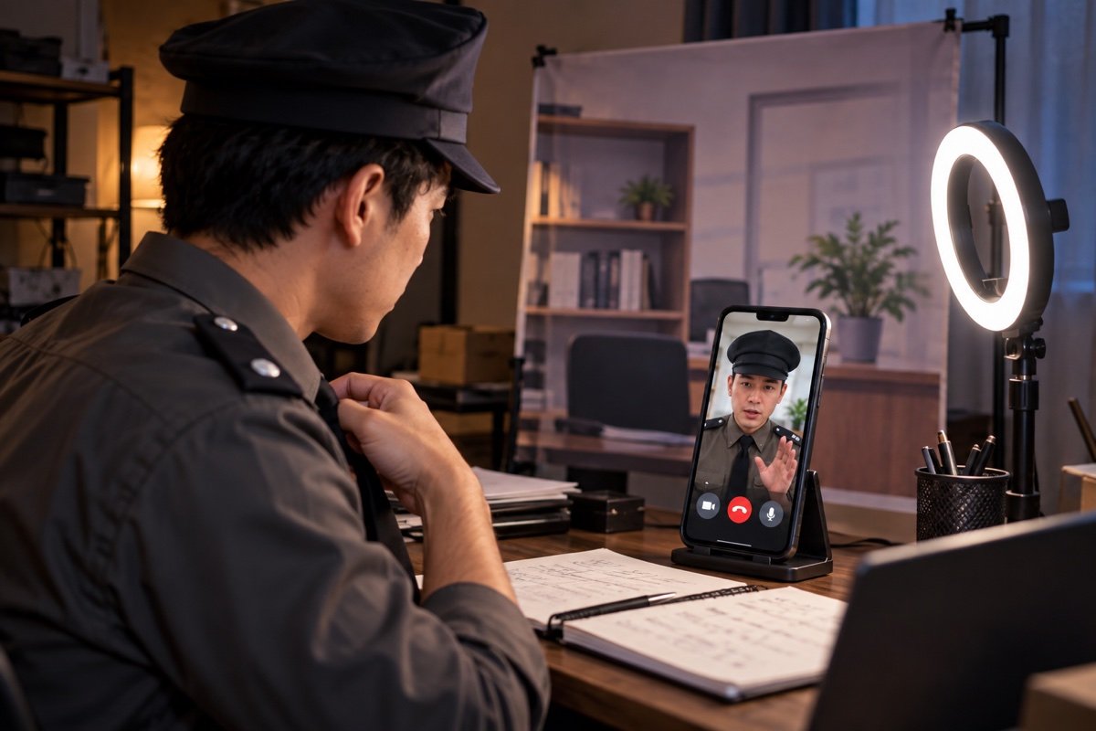 Resident checks a suspicious video call